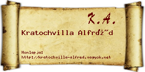 Kratochvilla Alfréd névjegykártya